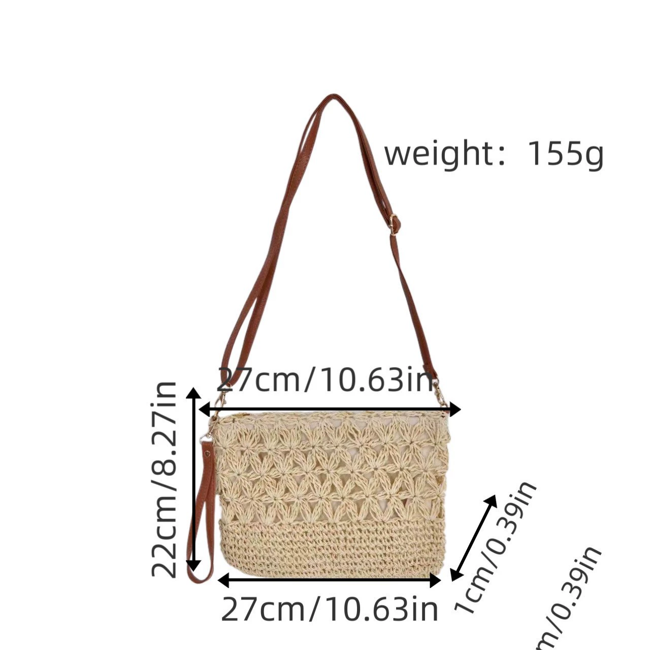 Summer Starburst Straw Envelope Bag – 2-in-1 Versatility