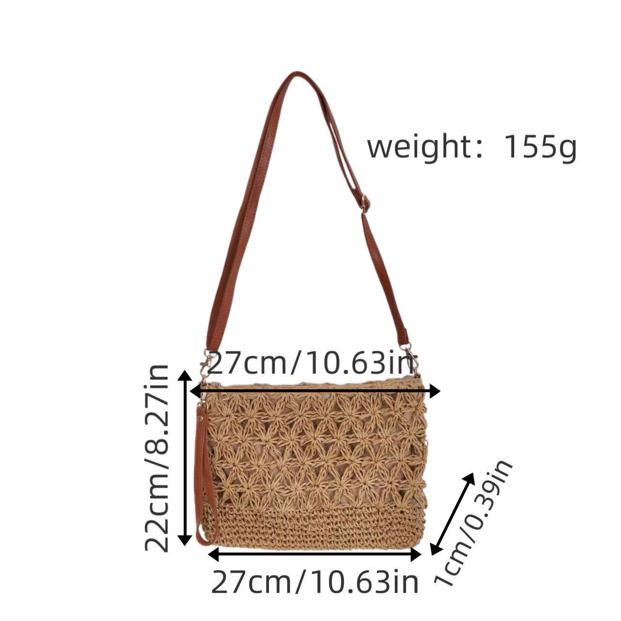 Summer Starburst Straw Envelope Bag – 2-in-1 Versatility