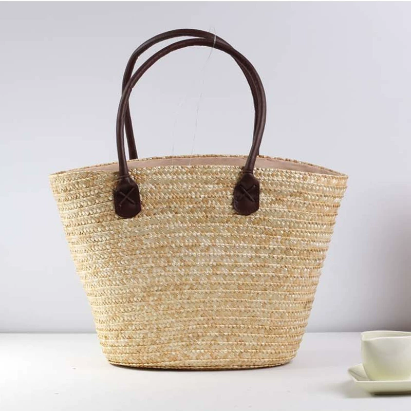Artisanstraw Embroidered Wheat Straw Tote Bag | Structured Boho Shoulder Purse