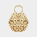 Boho Woven Circle Bag with Drawstring Pouch | Summer Top-Handle Purse