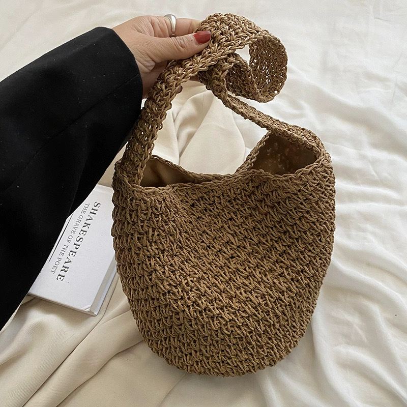 Minimalist Woven Hobo Bag | Boho Summer Straw Shoulder Purse