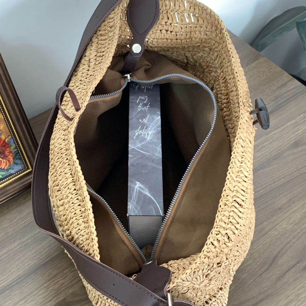 Large Woven Straw Hobo Bag | Boho Crochet Summer Shoulder Tote