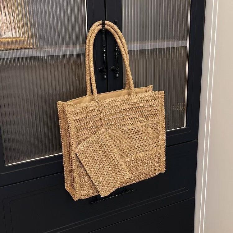 The Coastal Crochet Tote Set | Casual Summer Woven Shoulder Bag