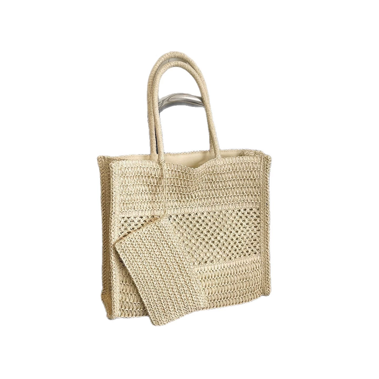 The Coastal Crochet Tote Set | Casual Summer Woven Shoulder Bag