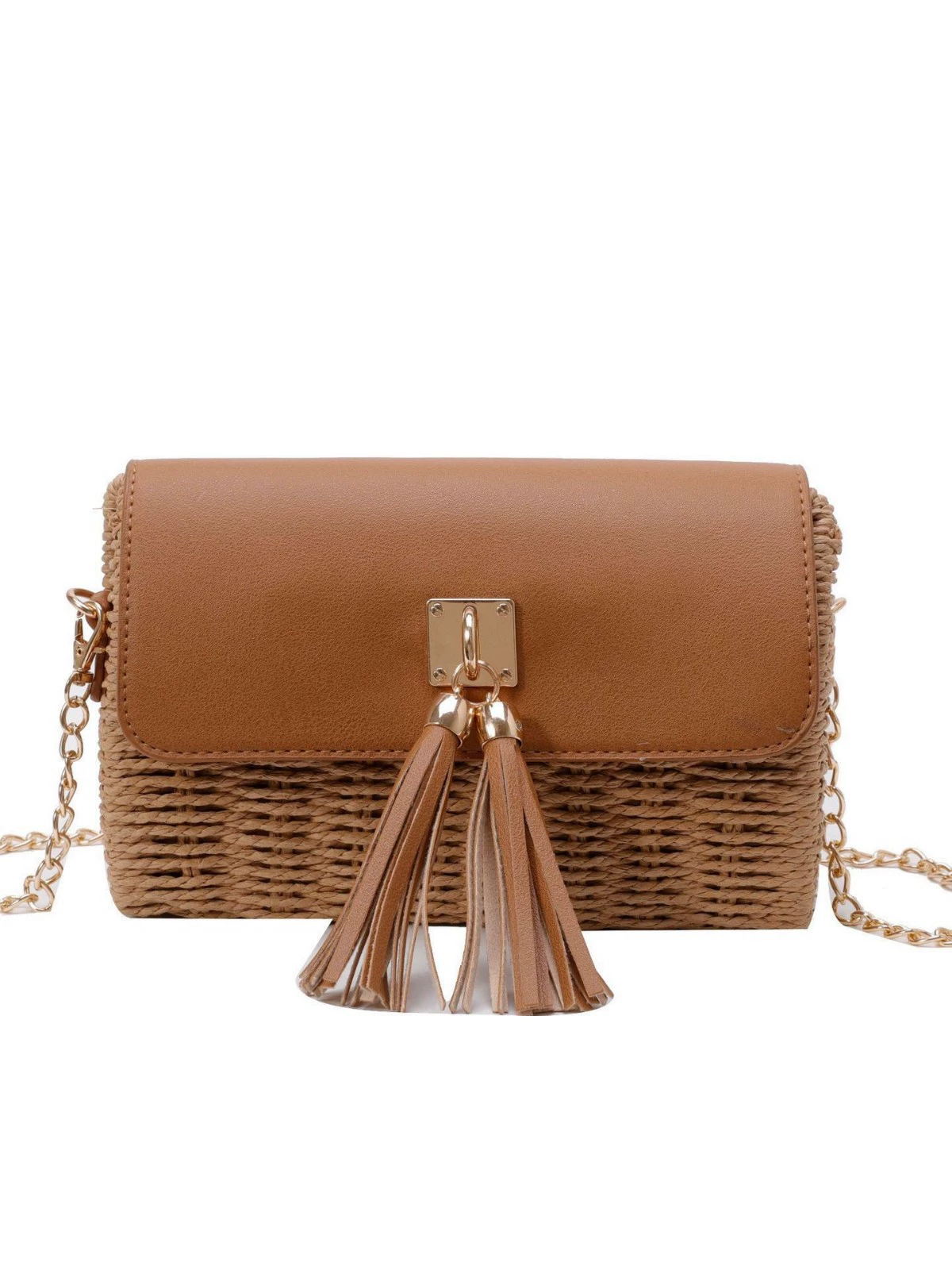 Small Straw Crossbody Bag for Women | Summer Travel Chain Flap Purse