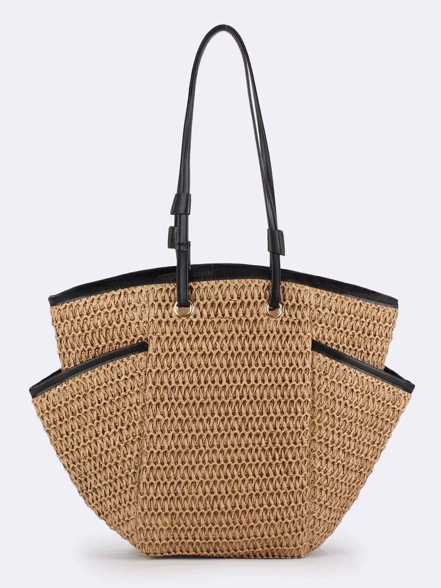 The Heritage Woven Bucket Tote | Premium Zipper Straw Handbag