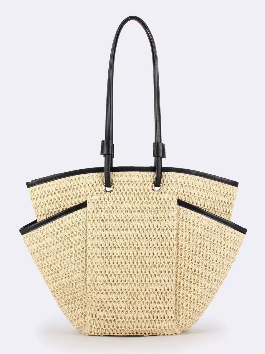 The Heritage Woven Bucket Tote | Premium Zipper Straw Handbag