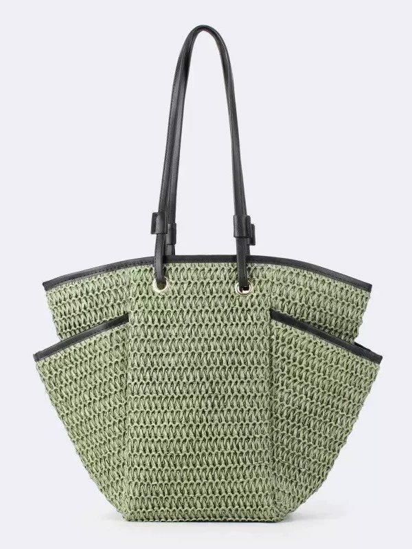 The Heritage Woven Bucket Tote | Premium Zipper Straw Handbag