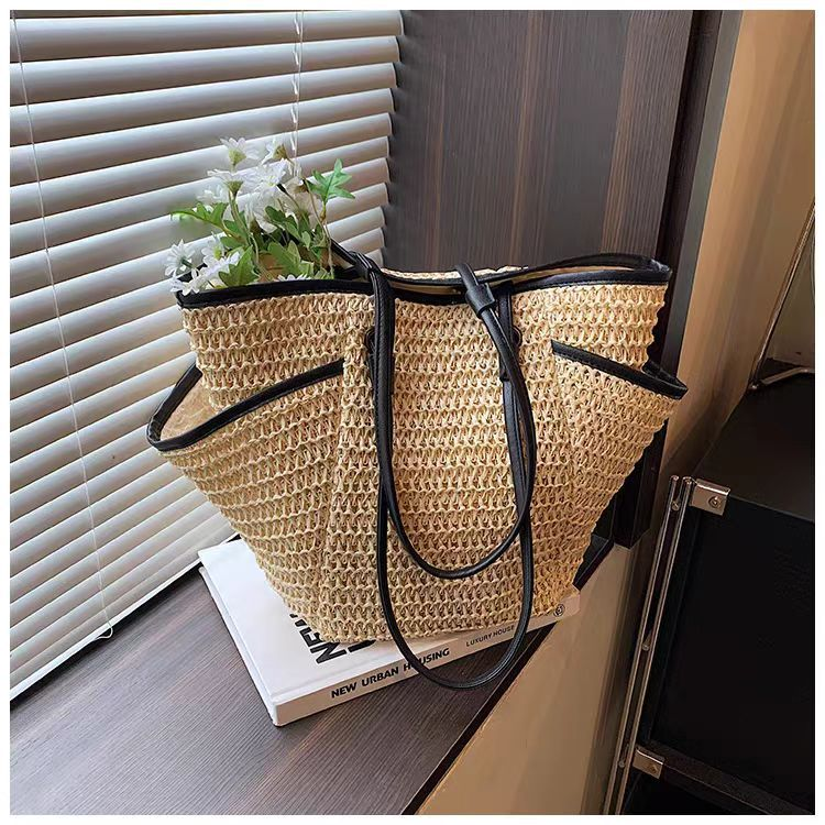 The Heritage Woven Bucket Tote | Premium Zipper Straw Handbag