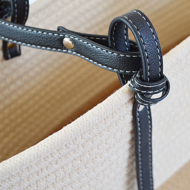 Medium Cotton Woven Shoulder Bag | Open-Top Everyday Tote