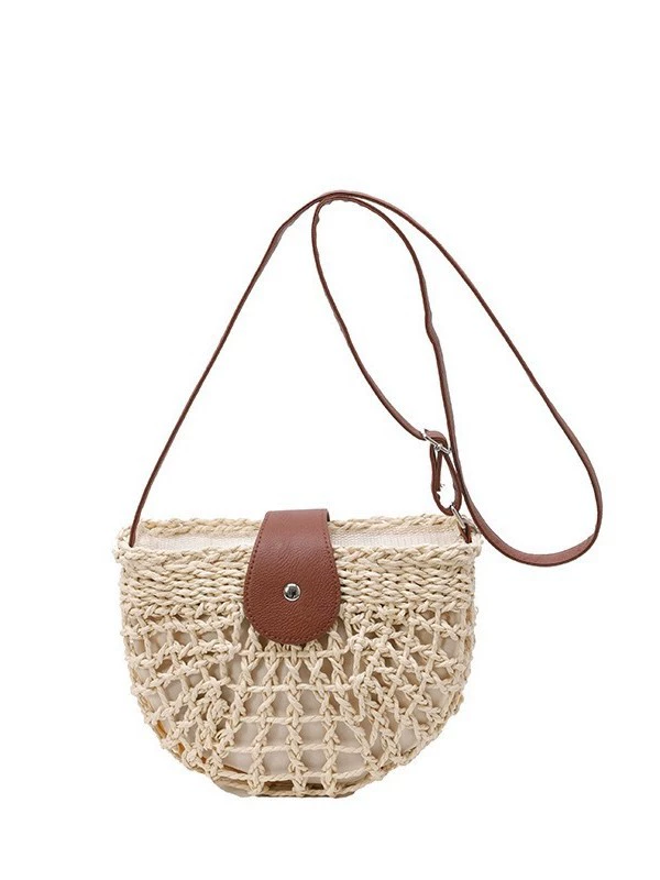 Artisanstraw Hollow-Woven Saddle Bag | Minimalist Paper Straw Crossbody