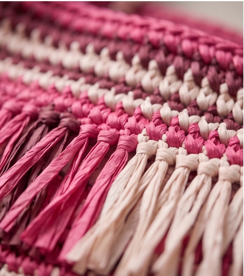 Wholesale Premium Handmade Fringe Raffia Tote Bag | Color-Block Summer Beach Straw Handbag for Women | Artisanstraw B2B