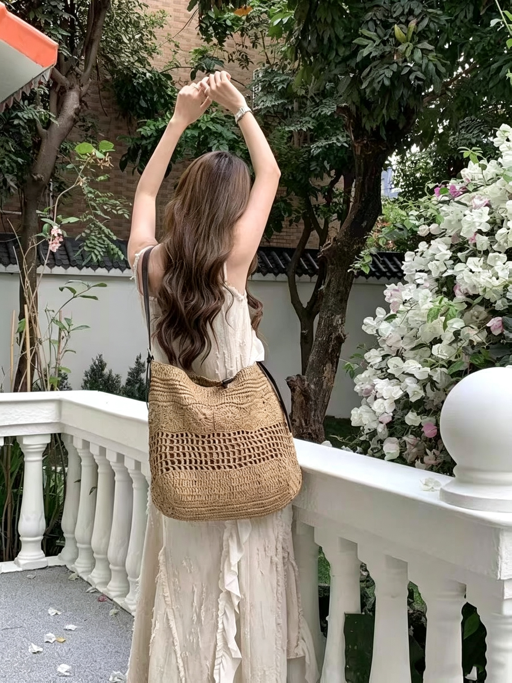Large Woven Straw Hobo Bag | Boho Crochet Summer Shoulder Tote