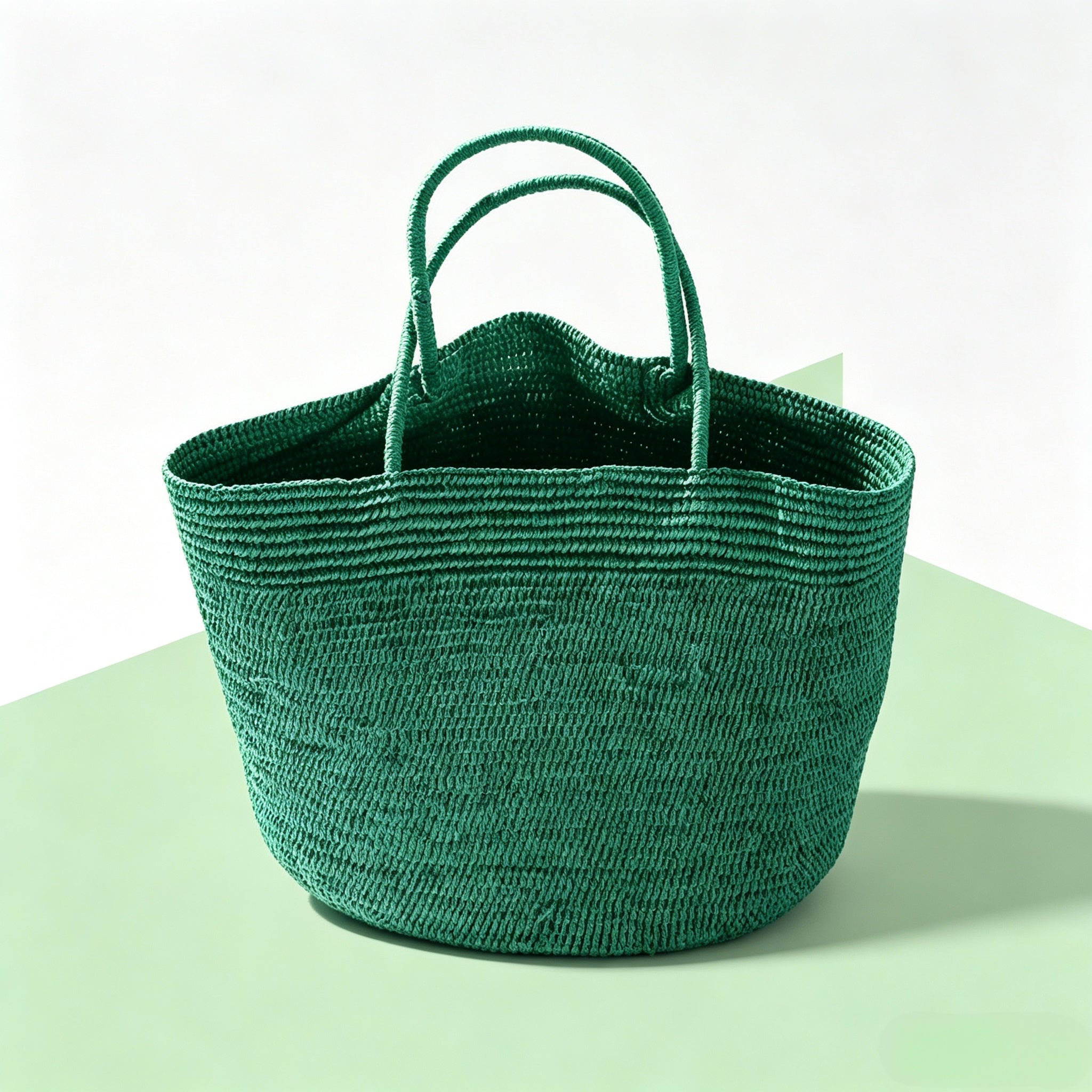 Handmade Green Woven Beach Bag for Women | Bulk Order
